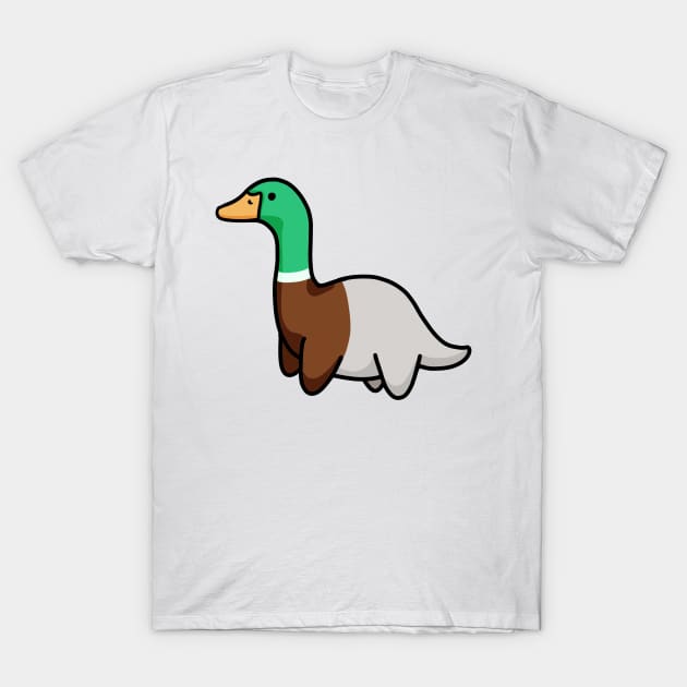 Cute Long Neck Dino Duck, Dinosaurus. T-Shirt by hugadino